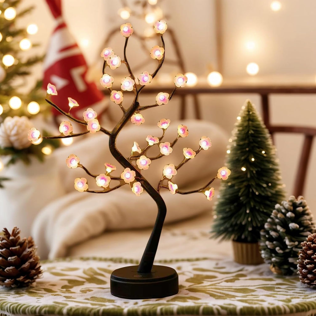 18inch 36 LED Cherry Blossom Twinkle Tree Lamp, Battery/USB (3AA&USB) Operated Lamp Twinkle Trees Indoor Christmas (Warm White)