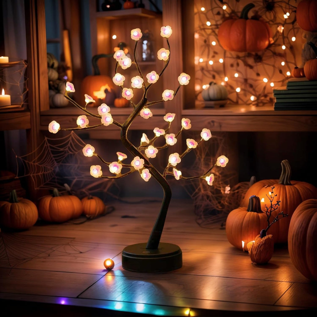 18inch 36 LED Cherry Blossom Twinkle Tree Lamp, Battery/USB (3AA&USB) Operated Lamp Twinkle Trees Indoor Christmas (Warm White)