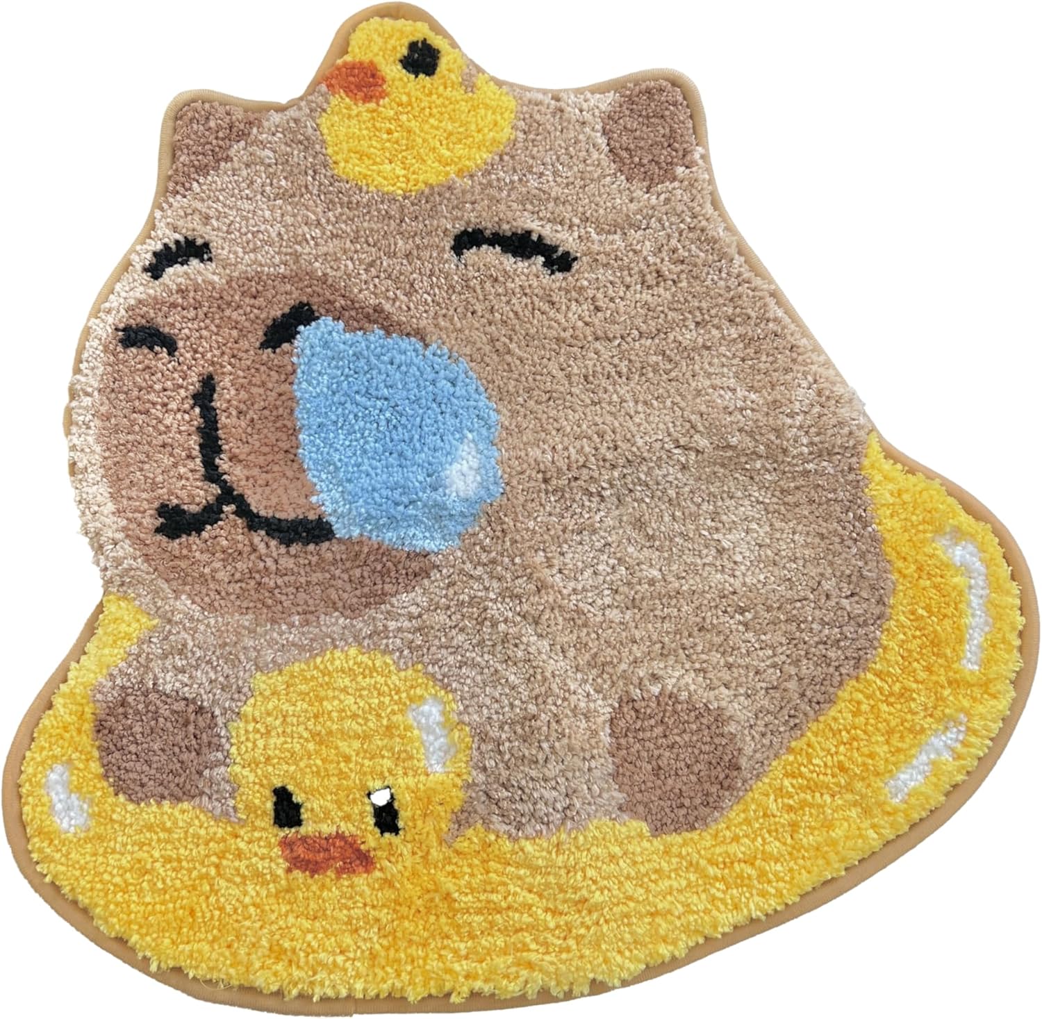Capybara Tufted Rug | Capybara Non-Slip Bath Mat | Non-Slip Soft Washable Area Rug | Cute Animal Floor Mat Carpet for Bedroom, Living Room (Duck)