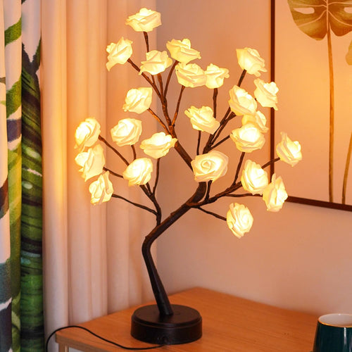 18inch 36 LED Cherry Blossom Twinkle Tree Lamp, Battery/USB (3AA&USB) Operated Lamp Twinkle Trees Indoor Christmas (Warm White)